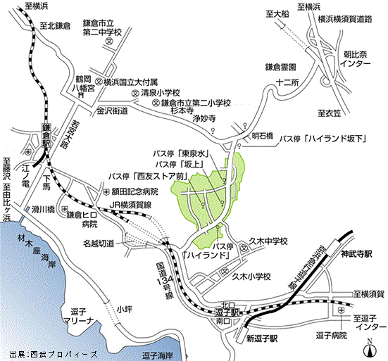 鎌倉ハイランド地図